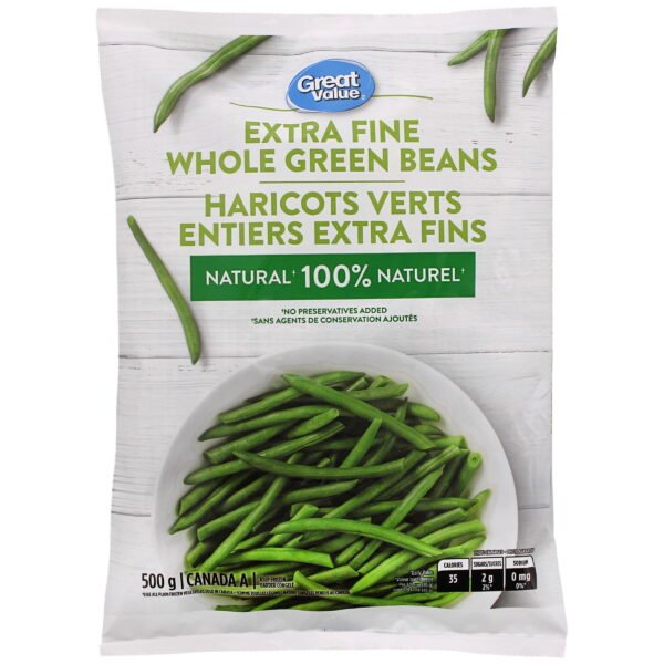 Great Value Extra Fine Whole Green Beans. 500 g